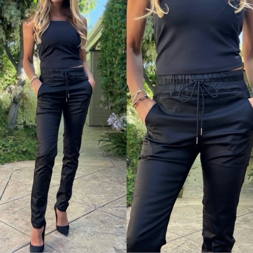 Bevy Flog Shely Pant Black Original High Waist Drawstring Slim Fit Pull On 28